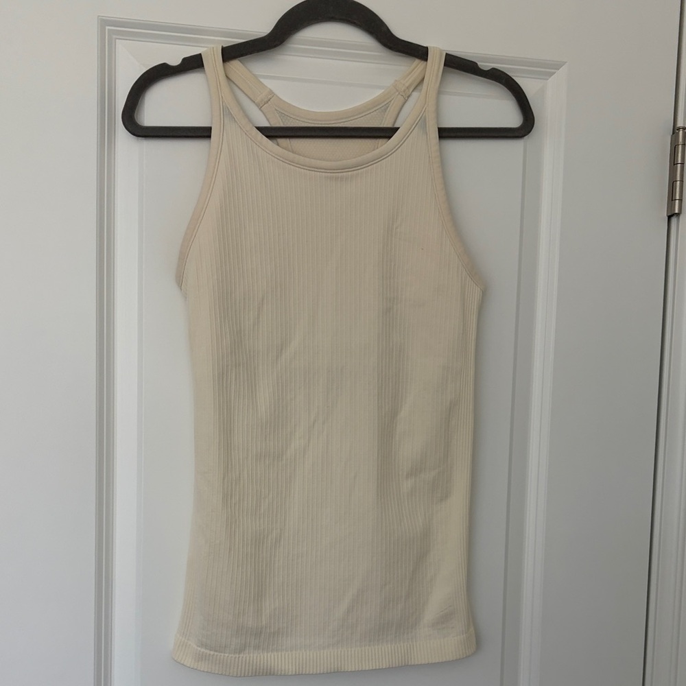 Zella Beige Ribbed Tank Top